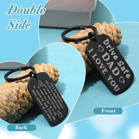 Tyqour Drive Safe Dad Keychain هدايا للأب عيد الميلاد هدايا عيد ميلاد من ابنة الأب عيد ميلاد الأب هدايا عيد الشكر in Kuwait