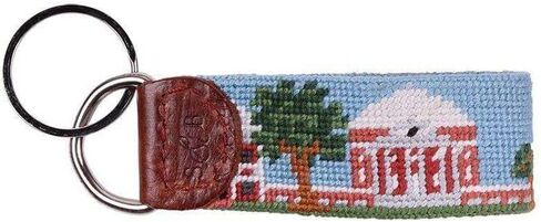 Smathers & Branson Custom UVA Lawn Campus Scene Needlepoint Key Fob in Saudi Arabia