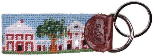 Smathers & Branson Custom UVA Lawn Campus Scene Needlepoint Key Fob in Saudi Arabia