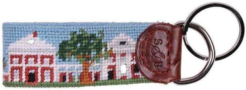 Smathers & Branson Custom UVA Lawn Campus Scene Needlepoint Key Fob in Saudi Arabia