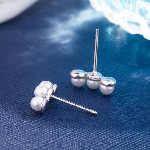 Women 925 Sterling Silver Fashion Pearl Ear Crawle Stud Earrings-Delicate 4.5mm*11.5mm Hypoallergenic Earrings Fine Jewelry Gifts For Wife Her in Kuwait