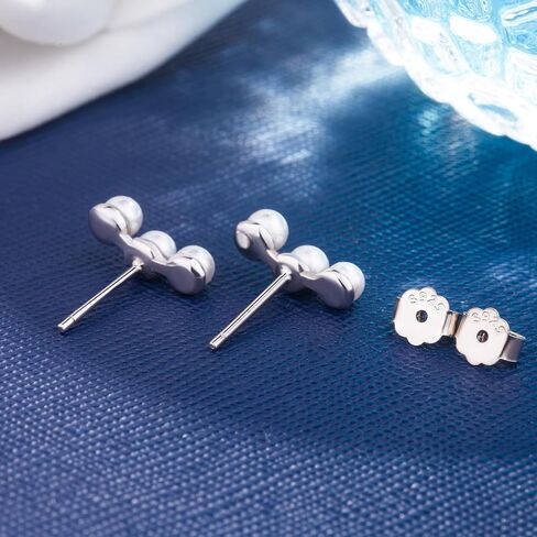 Women 925 Sterling Silver Fashion Pearl Ear Crawle Stud Earrings-Delicate 4.5mm*11.5mm Hypoallergenic Earrings Fine Jewelry Gifts For Wife Her in Kuwait