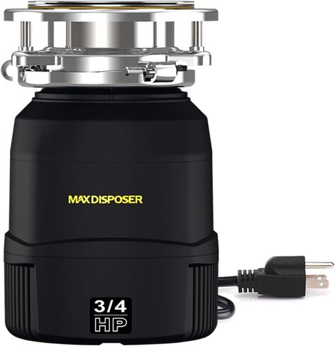 Small Garbage Disposal 3/4 HP for Kitchen sink Quiet with Power Cord, Continuous Feed Food Waste Disposer Stainless Steel Grind 0.75 Horsepower, Easy to install in Kuwait