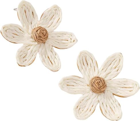 Rattan flower Earrings for Women Multicolor Daisy Raffia Straw Flower Drop Dangle Earrings Weaving Handmade Boho Summer Beach Jewelry in Kuwait