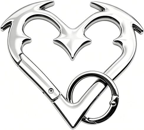 Cute Heart Carabiner Clip – Gold or Silver Key Ring Accessory for Bag Charms,Backpacks & Keys – Goth Keychain in Saudi Arabia