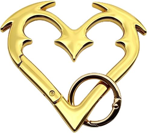 Cute Heart Carabiner Clip – Gold or Silver Key Ring Accessory for Bag Charms,Backpacks & Keys – Goth Keychain in Kuwait