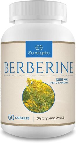 Premium Berberine Supplement - 1200mg of Berberine Per Serving - Berberine HCL Supplement Non-GMO - Immune Support- 60 Berberine Capsules in Kuwait