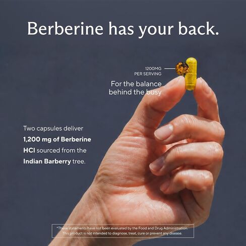 Premium Berberine Supplement - 1200mg of Berberine Per Serving - Berberine HCL Supplement Non-GMO - Immune Support- 60 Berberine Capsules in Kuwait