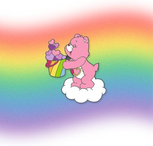 What's Your Passion Jewelry Care Bears Love-A-Lot Bear Pride Pin, Officially Licensed in Saudi Arabia
