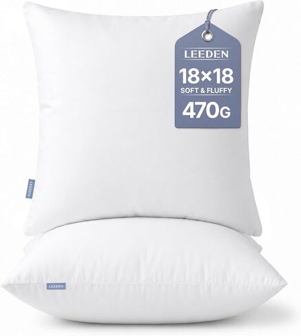 Leeden 12x20 Pillow Inserts Pack of 2, Fluffy Lumbar Throw Pillow Inserts, Soft Rectangle Decorative Throw Pillows for Couch, Sofa, Bed, and Home Decor White Pillows in Saudi Arabia