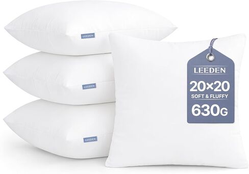 Leeden 12x20 Pillow Inserts Pack of 2, Fluffy Lumbar Throw Pillow Inserts, Soft Rectangle Decorative Throw Pillows for Couch, Sofa, Bed, and Home Decor White Pillows in Saudi Arabia