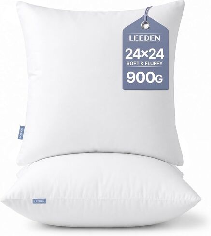 Leeden 12x20 Pillow Inserts Pack of 2, Fluffy Lumbar Throw Pillow Inserts, Soft Rectangle Decorative Throw Pillows for Couch, Sofa, Bed, and Home Decor White Pillows in Saudi Arabia