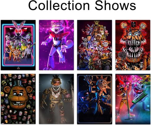 Pounchi Horror Game Posters (8 Pcs with Glue Dots) 11.2" x 16.5" Cartoon HD Printing Poster Unframed Version for Room Bedroom Club Wall Art Decor for Teens in Kuwait