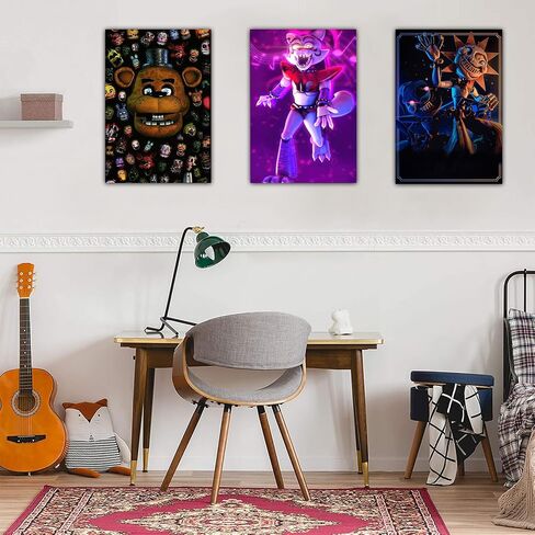 Pounchi Horror Game Posters (8 Pcs with Glue Dots) 11.2" x 16.5" Cartoon HD Printing Poster Unframed Version for Room Bedroom Club Wall Art Decor for Teens in Kuwait