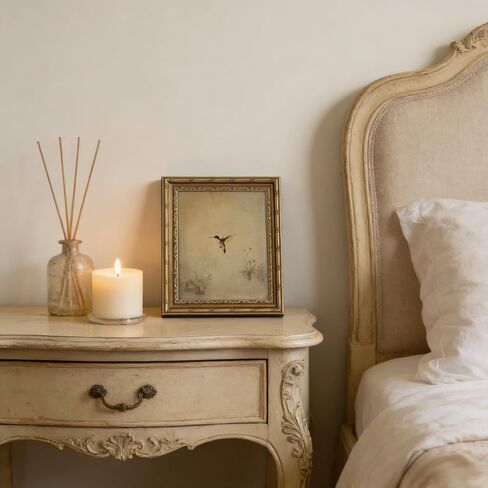 Gold Framed Wall Art, Vintage Antique Hummingbird Canvas Prints - Minimalist Rustic Nature Bird Pictures, Farmhouse Cottage Decor Gallery Artwork for Living Room, Bedroom 9x11 inch in Kuwait