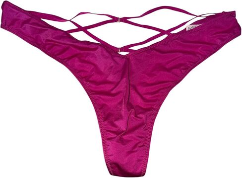 Victoria's Secret Crisscross Strappy Back High Leg Thong Panty Outrageous Pink/Fuchsia Women’s New in Kuwait
