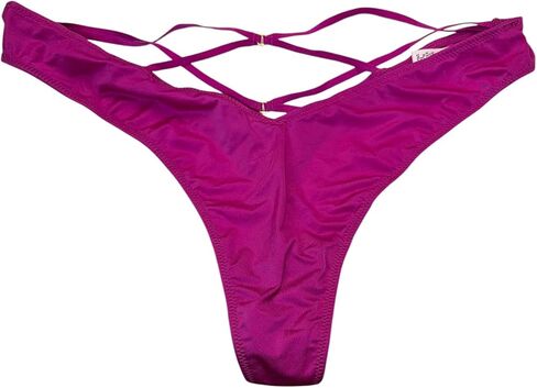 Victoria's Secret Crisscross Strappy Back High Leg Thong Panty Outrageous Pink/Fuchsia Women’s New in Kuwait