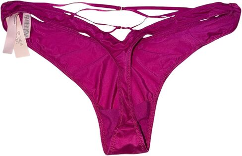 Victoria's Secret Crisscross Strappy Back High Leg Thong Panty Outrageous Pink/Fuchsia Women’s New in Kuwait