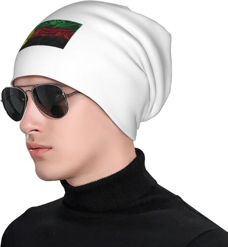 Silk Style Mnla Flag Beanie Hat for Women Men Warm Skull Caps Slouchy Knit Beanie Hat Black in Saudi Arabia