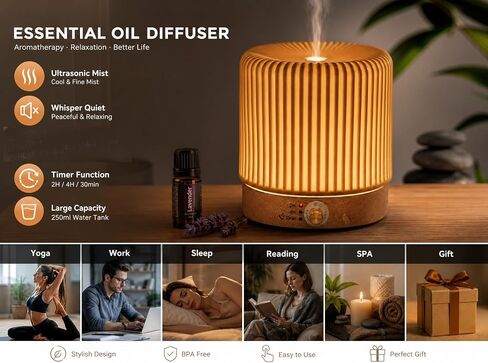 Ceramic Essential Oil Diffusers,Small Cute for Office, Home for Aromatherapy,Bedroom Humidifier Air Fragrance,Room Scent, Smell,Light Decor para Casa De Essentials Aesthetic Aroma (B) in Saudi Arabia