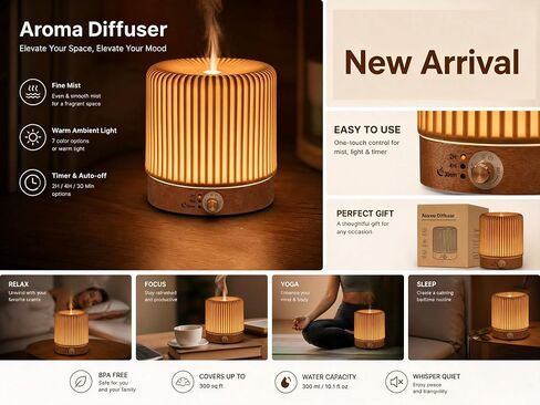 Ceramic Essential Oil Diffusers,Small Cute for Office, Home for Aromatherapy,Bedroom Humidifier Air Fragrance,Room Scent, Smell,Light Decor para Casa De Essentials Aesthetic Aroma (B) in Saudi Arabia