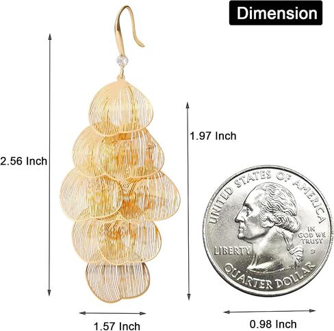 Gold Dangle Earrings for Women Dangling Boho Chandelier Floral Leaf Statement Earrings Dangly Lightweight Bohemian Jewelry for Prom Party in Saudi Arabia