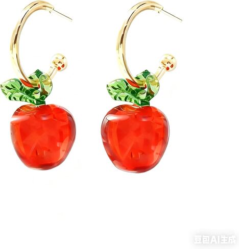 Apple Earrings for Women, Cute Red Apple Dangle Earrings, Fun Lightweight Jewelry Gift Idea for Her in Saudi Arabia