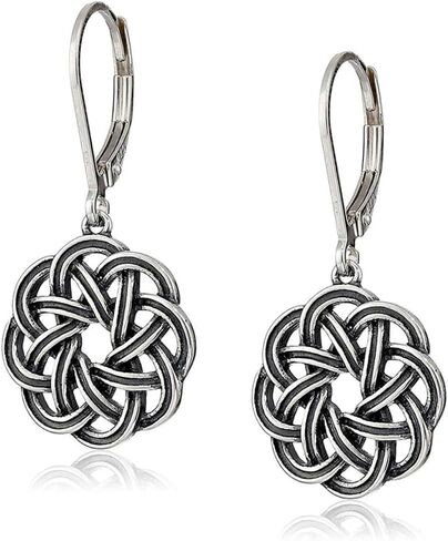925 Sterling Silver Dangle Drop Earrings for Women, 14K Gold Trendy Celtic Knot Leverback Dangle Earrings, Lightweight Hypoallergenic Jewelry in Saudi Arabia