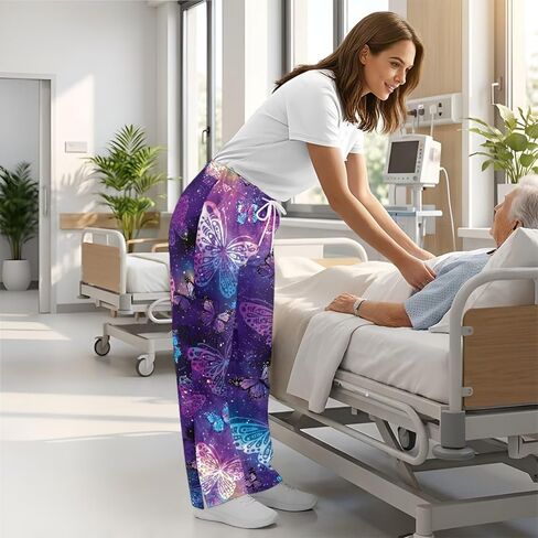 Print Scrubs for Women Set - V-Neck Top and Pants with Pockets Nurse Uniform Fun and Comfortable Workwear in Saudi Arabia