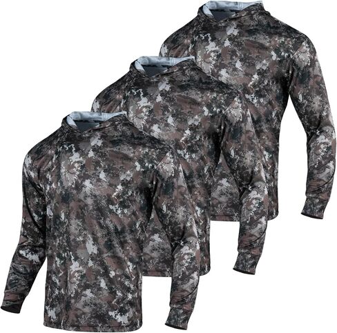 Camo Shirt for Men with Hood Long Sleeve Hunting Shirts Lightweight Camo Fishing Hoodie Military Tactical Shirt in Saudi Arabia