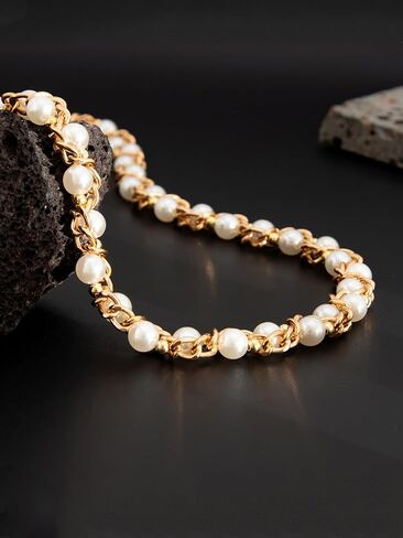 QWALIT Gold Pants Chain for Men Pocket Chain for Pants Dainty Trendy Pearl Jean Chains for Women Braid Skirt Biker Jean Chains Western Street Punk Hip Jewelry Party K-pop Music Festival Accessories in Saudi Arabia