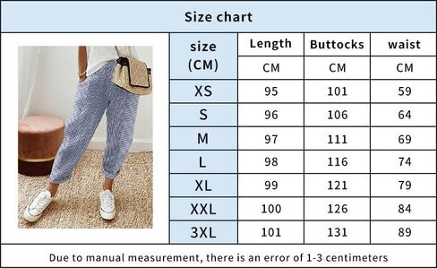 Women's Striped Wide Leg Casual Pants High Waisted, Not See Through, Lightweight All-Season Comfort Loose with Pockets in Kuwait