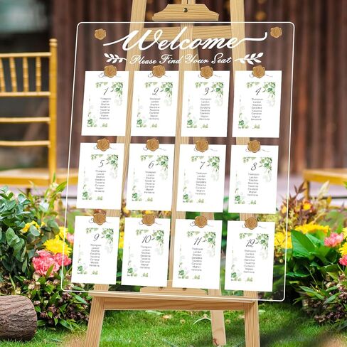 Wedding Seating Chart Board,24x29 Inch Acrylic Please Find Your Seat Table Seating Chart Sign for Wedding/Party Reception Display (Welcome) in Saudi Arabia