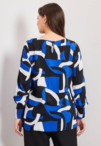 Avenue Women's Plus Size Geo Printed Tunic in Kuwait