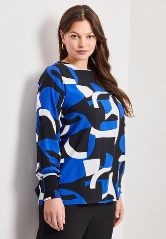 Avenue Women's Plus Size Geo Printed Tunic in Kuwait