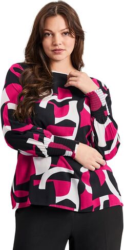 Avenue Women's Plus Size Geo Printed Tunic in Kuwait