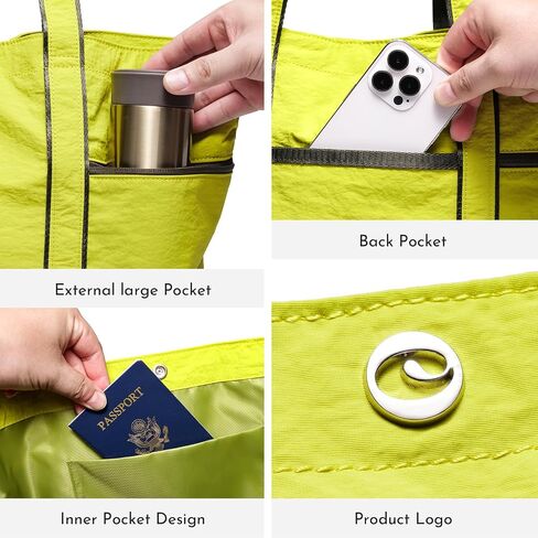 Large Canvas Tote Bag for Women with Zipper, Lightweight Heavy Duty Work Tote Bags for Travel, Work, School, Nurse in Saudi Arabia