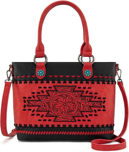 Montana West Bags for Women Tote Tooled Top Handle Purse Tote Aztec Embossed in Kuwait