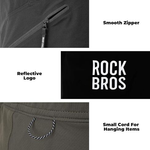 شورت ROCKBROS للرجال لركوب الدراجات الجبلية، شورت MTB خفيف الوزن مع جيوب آمنة بسحاب، شورت كاجوال للمشي لمسافات طويلة لركوب الدراجات in Kuwait