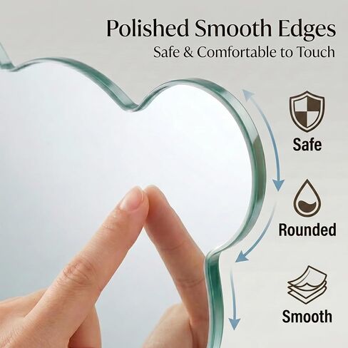 [ 5x7 inch] Cute Bear-Shaped Magnetic Locker Mirror, Aesthetic Frameless Real Glass Mirror with Magnetic Backing, HD Reflection & Polished Safety Edges for School, Gym, Fridge & Decor in Saudi Arabia