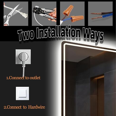 LTFUUAI 20"X28" LED Bathroom Mirror with Lights, Smart Touch 3-Color Dimming Lighted Vanity Mirror Wall Mounted, Anti-Fog Shatterproof with Front & Back Light, for Bathroom Vanity in Saudi Arabia
