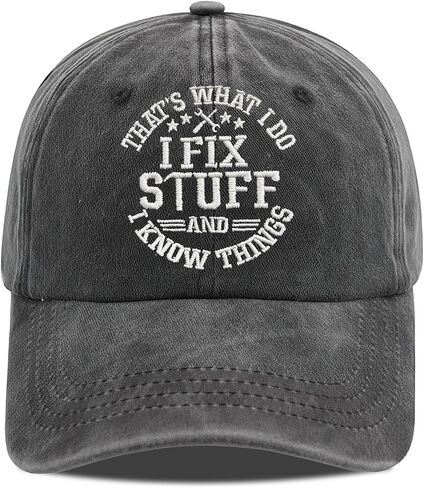 Dad Gifts Hat - I Fix Stuff Funny Gifts for Men, Black Cap Present for Father's Day Birthday Step Dad in Saudi Arabia