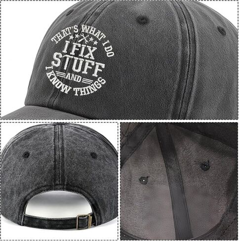 Dad Gifts Hat - I Fix Stuff Funny Gifts for Men, Black Cap Present for Father's Day Birthday Step Dad in Saudi Arabia