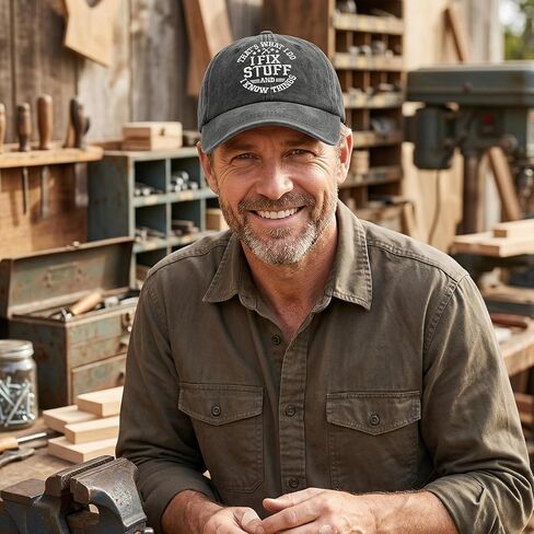 Dad Gifts Hat - I Fix Stuff Funny Gifts for Men, Black Cap Present for Father's Day Birthday Step Dad in Saudi Arabia