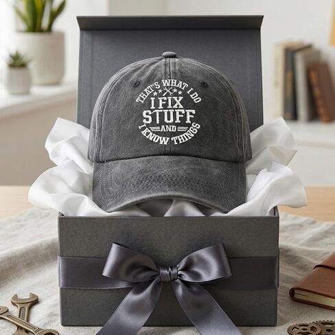 Dad Gifts Hat - I Fix Stuff Funny Gifts for Men, Black Cap Present for Father's Day Birthday Step Dad in Saudi Arabia