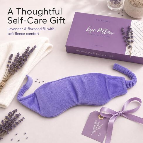 Weighted Lavender Eye Mask for Sleeping, Yoga, Dry Eyes, Headache, Migraine Relief - Great Relaxation Gifts for Mom, Dad, Women, Men - Aromatherapy Lavender Eye Pillow Gift in Kuwait