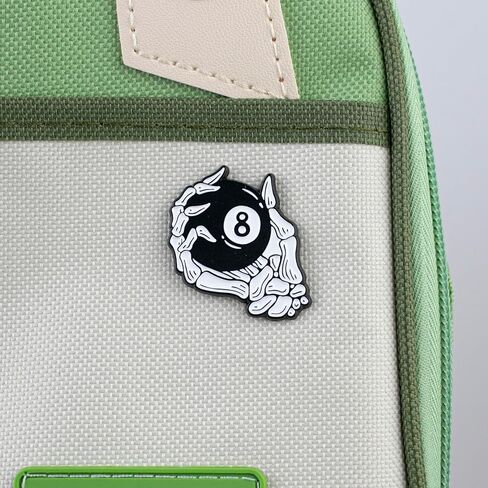 Gothic Skeleton Hand Holding 8-Ball Enamel Pin For Pool Player Billiards Lover, Pool Ball Spooky Pin Brooch, Funny Billiards Dark Humor Brooch Badge, Cue Sport Lover Lapel Badges, Goth 8 Ball Gift, Edgy Hobby Jewelry Accessories in Saudi Arabia