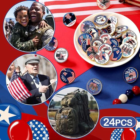 12/24/48 Pcs Memorial Day Gifts Pins Bulk 4th of July Patriotic 250th Anniversary Lapel Pins 1776-2026 American Flag Brooch for Independence Day Red White Blue Semiquincentennial Decor in Kuwait