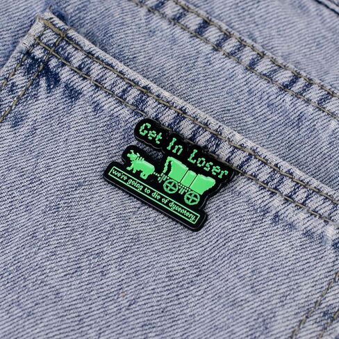 Get In Loser You Have Died Of Dysentery Retro 80s Gaming Green Pixel 8-Bit Enamel Pin For 80s Nostalgia, Funny Nostalgic Gamer Pin Brooch, Sarcastic Dark Humor Meme Culture Brooch Badge For Retro Game Lover, Vintage Gaming Meme Lapel Badges, Pixel Nostalg in Saudi Arabia