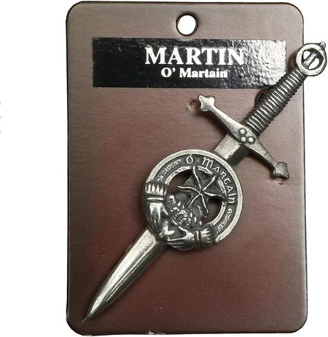 Martin (O'Martain) Irish Family Crest Kilt Pin - Made in Scotland in Saudi Arabia